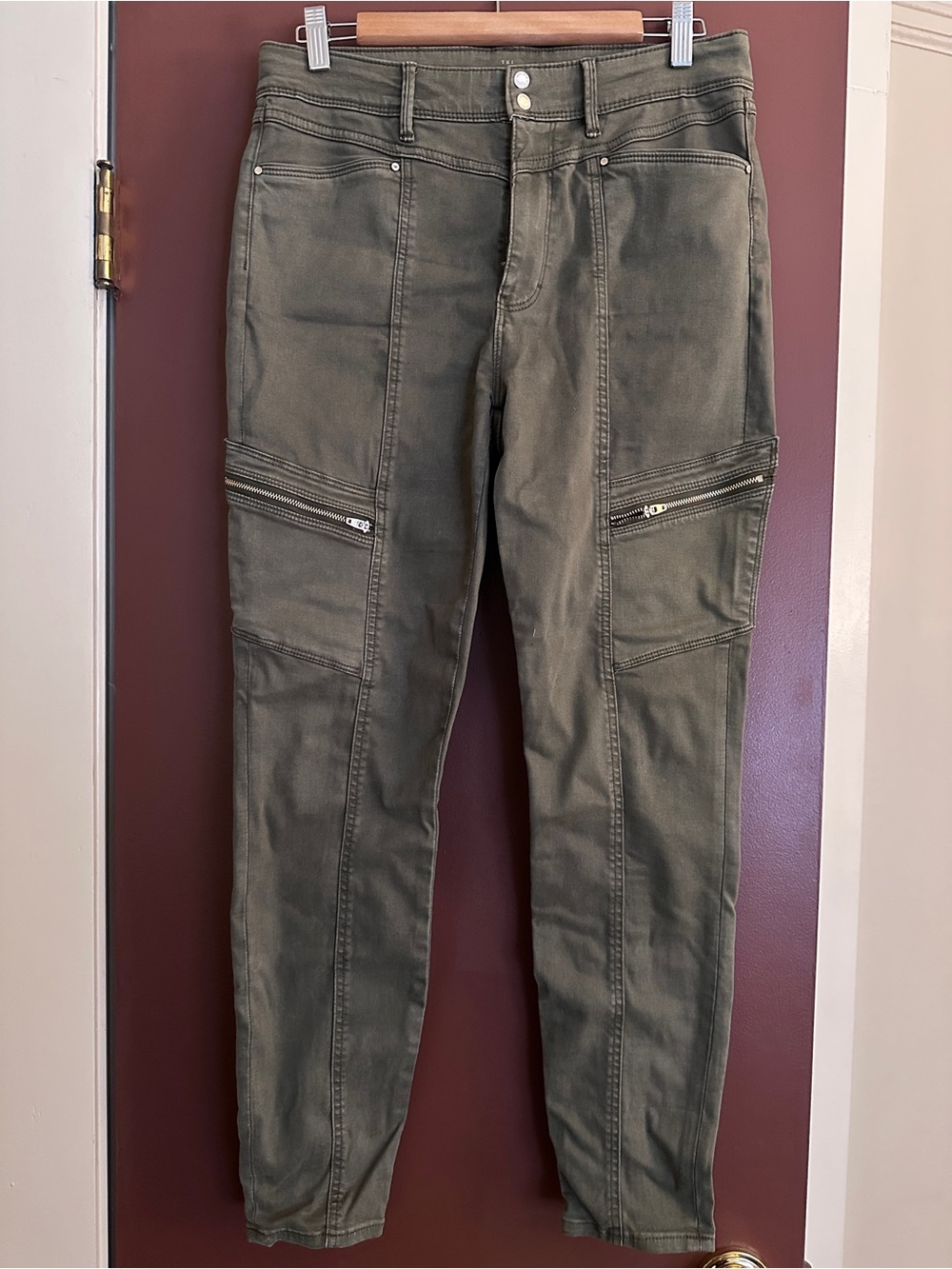 White House Black Market Olive Green Skinny Jeans